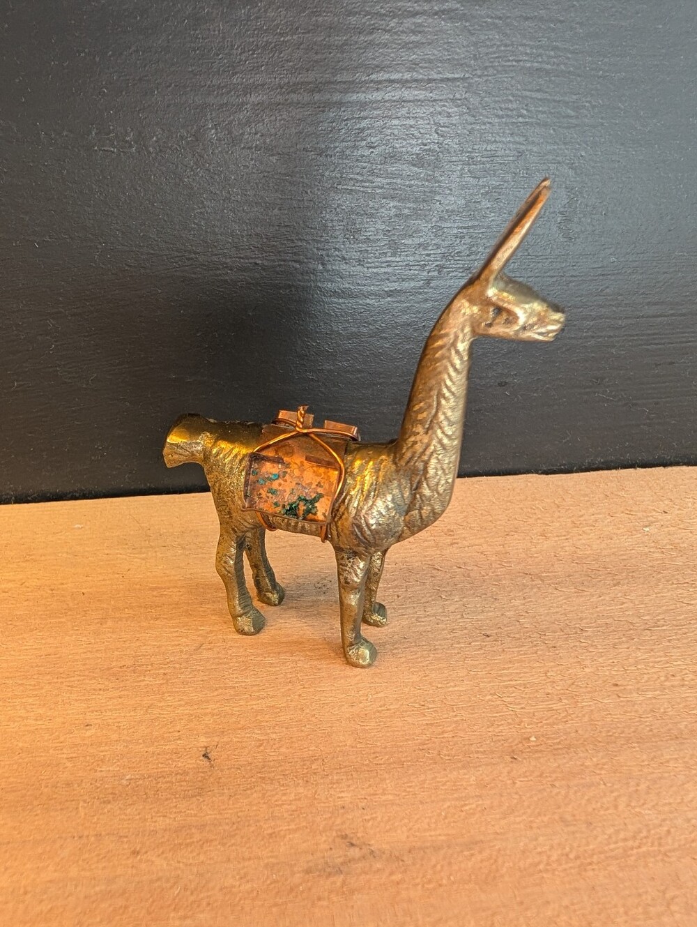 Vintage Mini Brass Llama